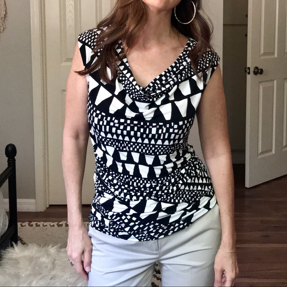 Vince Camuto Sleeveless Geometric Top